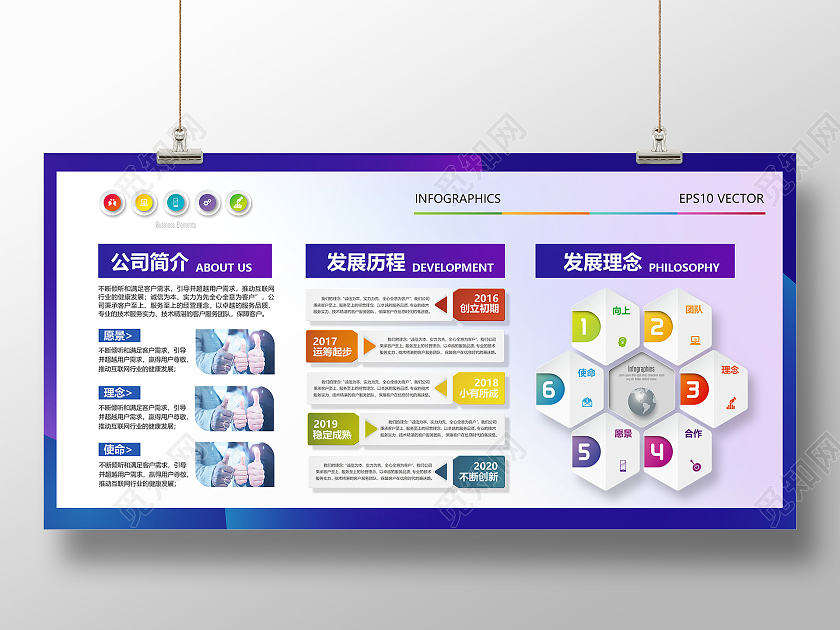 简约创意大气时尚公司简介宣传展板