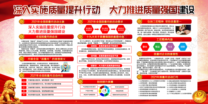 粉色党建风格全国安全质量月宣传栏全国质量月宣传栏