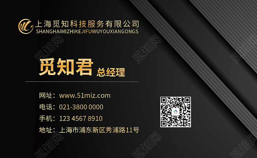 商务黑色简约大气名片新颖创意公司名片黑色名片