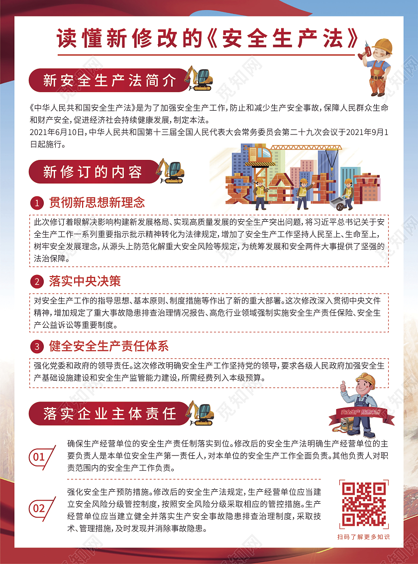红色商务大气新安全生产法宣传单新安全生产法宣传单