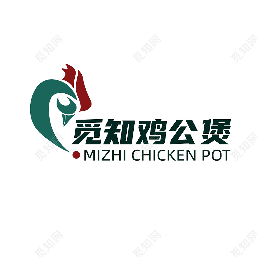绿色红色觅知鸡公煲企业logologo设计