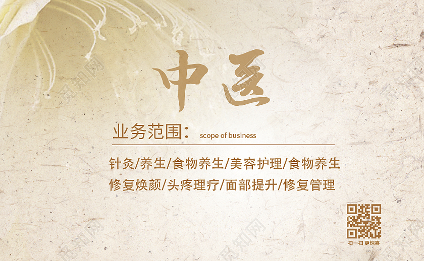 黄色牛皮纸中国风复古中医名片设计