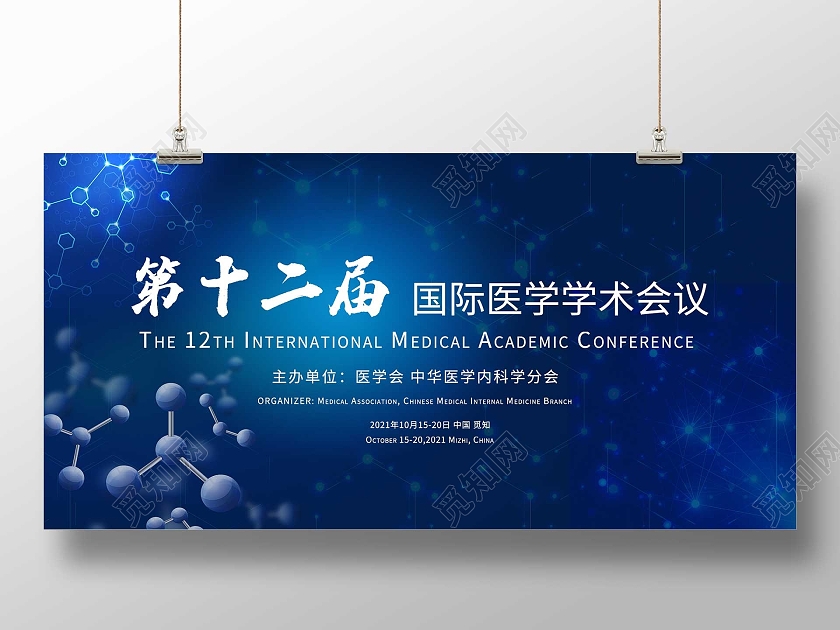 蓝色科技第十二届国际医学学术会议宣传展板