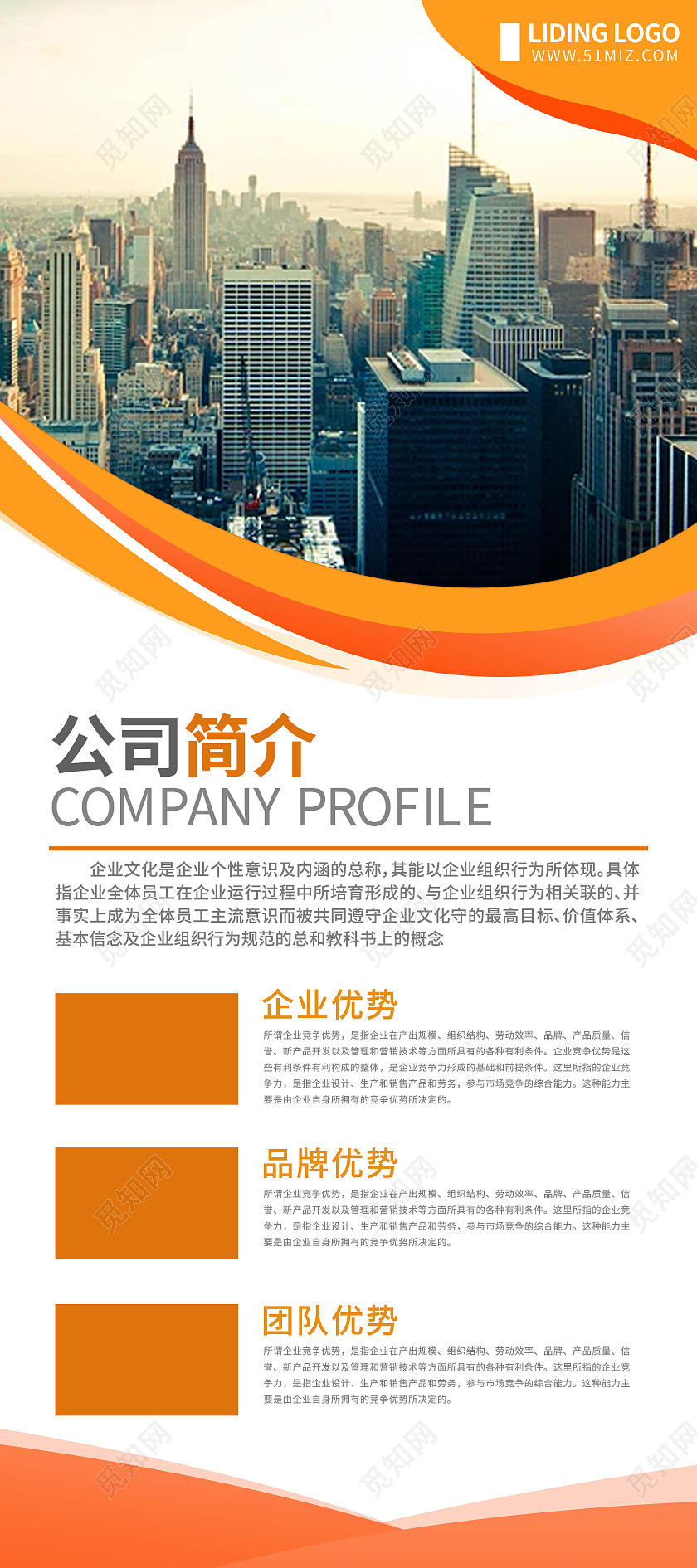 黄色大气商务风格背景企业介绍宣传易拉宝企业易拉宝展架