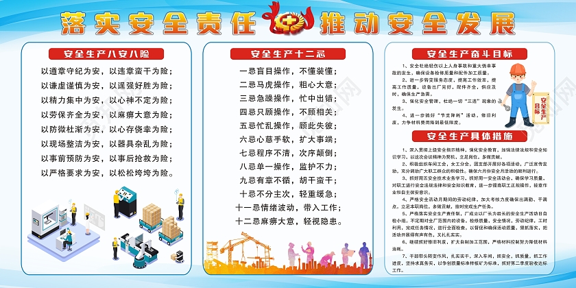 落实安全责任推动安全发展工厂宣传展板车间宣传栏