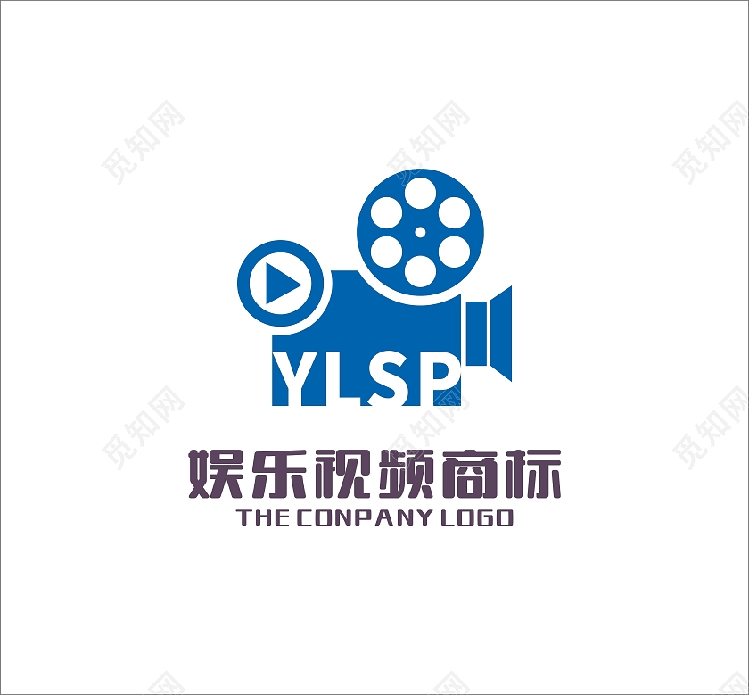 蓝色标志标识LOGO娱乐视频电影播放字母logo