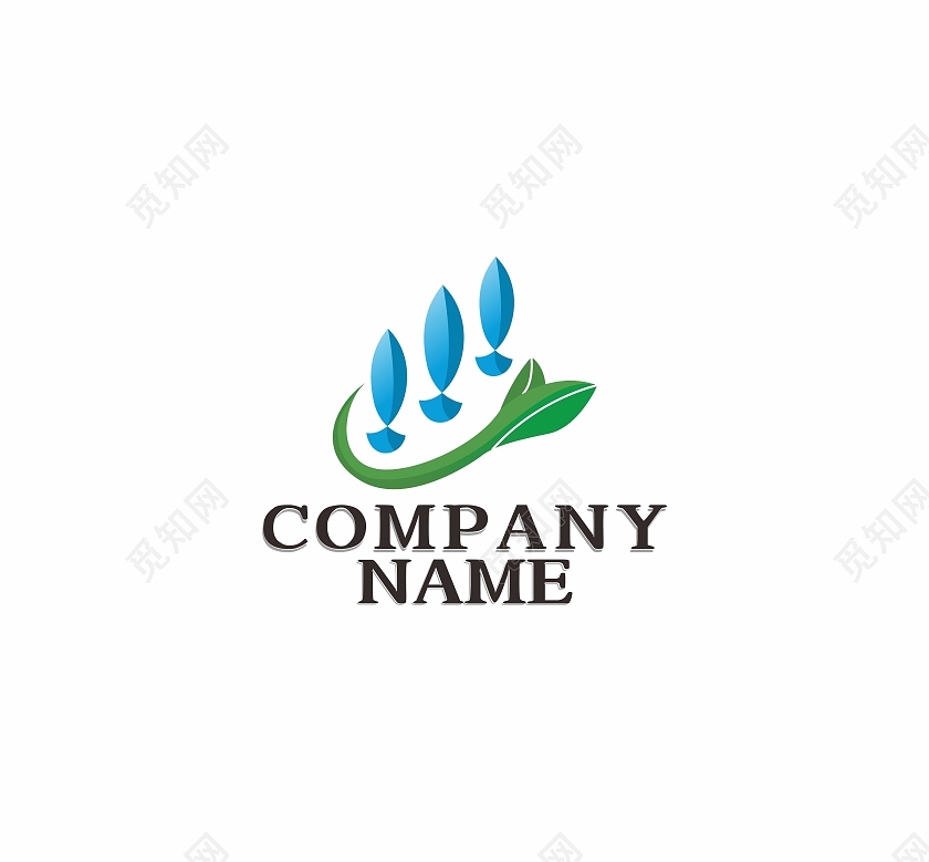 生态原味植物餐饮设计矢量LOGO鱼庄鲜美餐饮logo