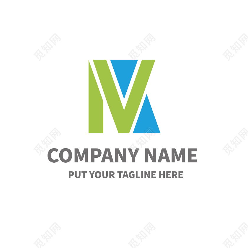 高端蓝绿色 企业M字母 LOGO企业logo