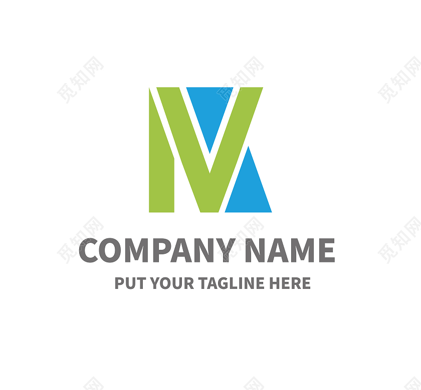 高端蓝绿色 企业M字母 LOGO企业logo