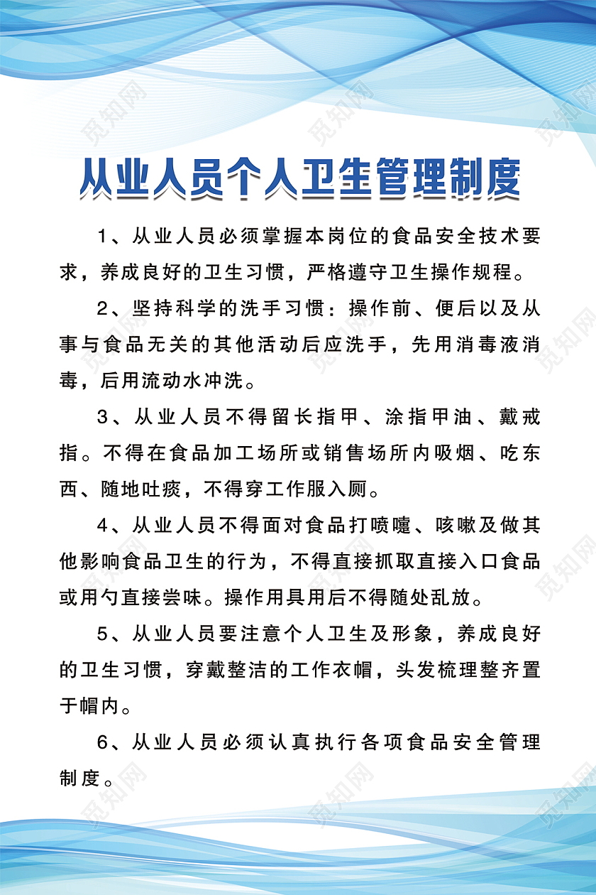 简洁大气蓝色餐饮制度食品制度套图管理制度套图