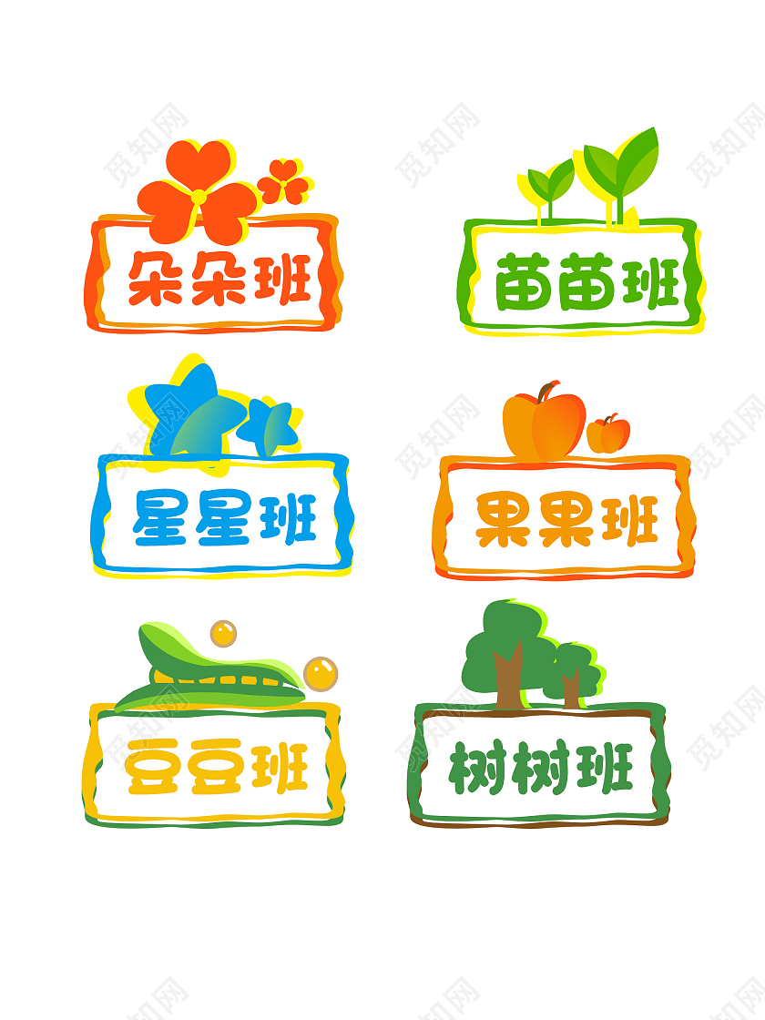 开学季幼儿园手举牌班级牌朵朵班苗苗班