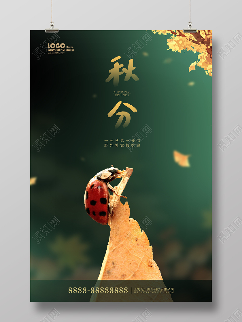 绿色摄影风传统节气秋分宣传海报二十四节气24节气秋分