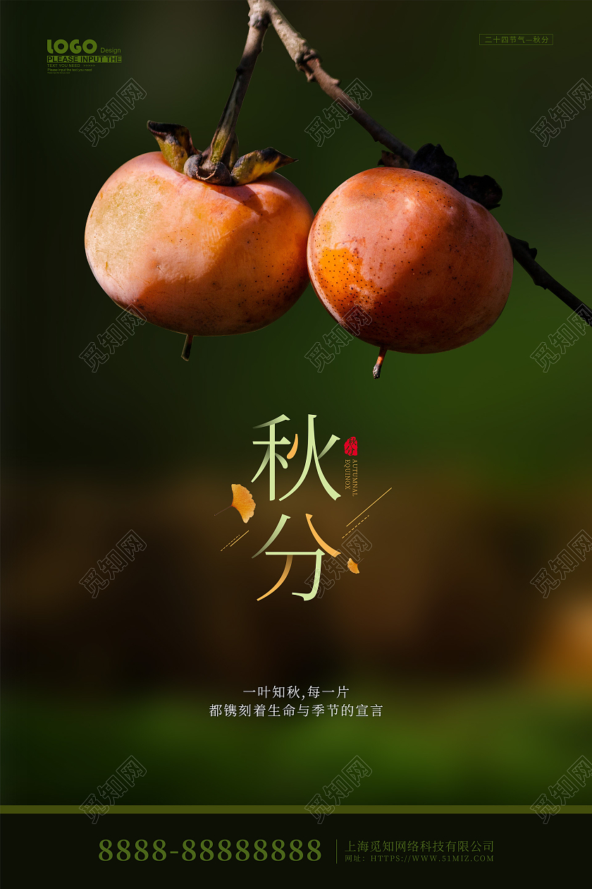 绿色大气摄影风秋分节气宣传海报二十四节气24节气秋分