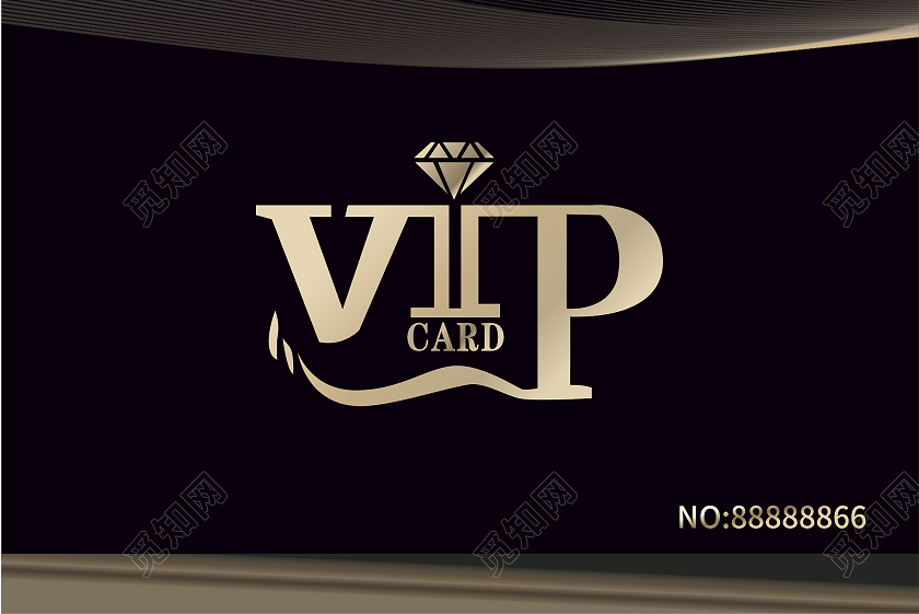 黑色简约大气卡片VIP贵宾卡简约vip卡黑色会员卡