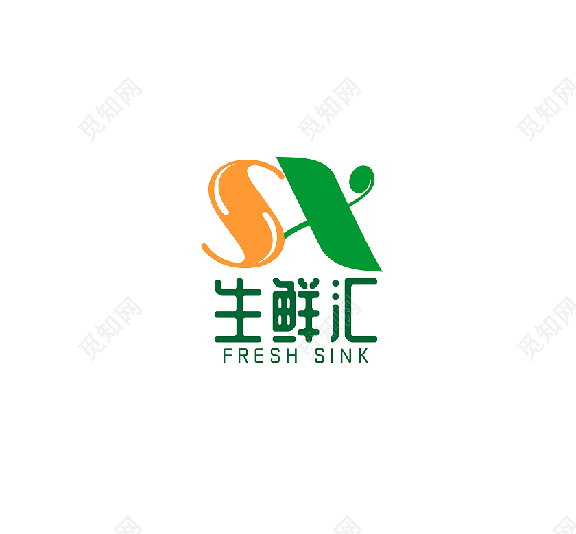 生鲜汇蔬菜水果绿色新鲜健康生态实惠logo设计