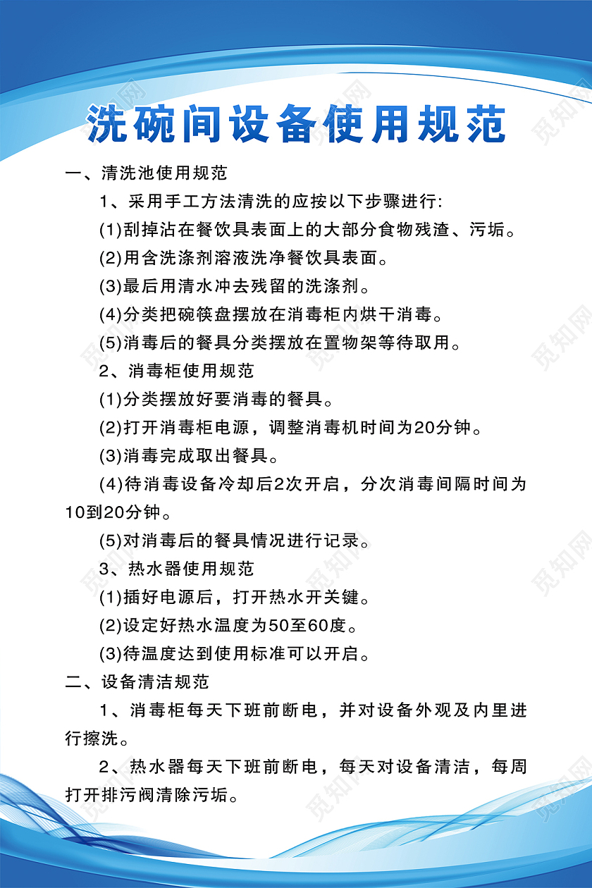 简洁大气蓝色饭店食品制度饭店制度套图管理制度套图