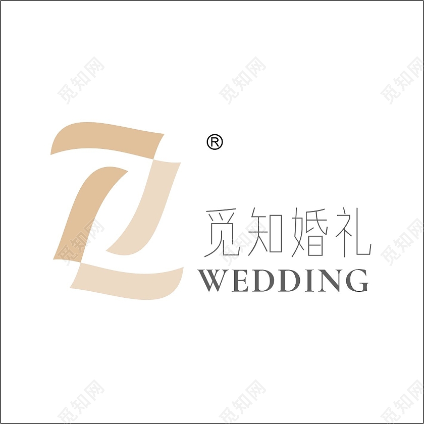 暖色简约花瓣觅知婚礼婚礼logo