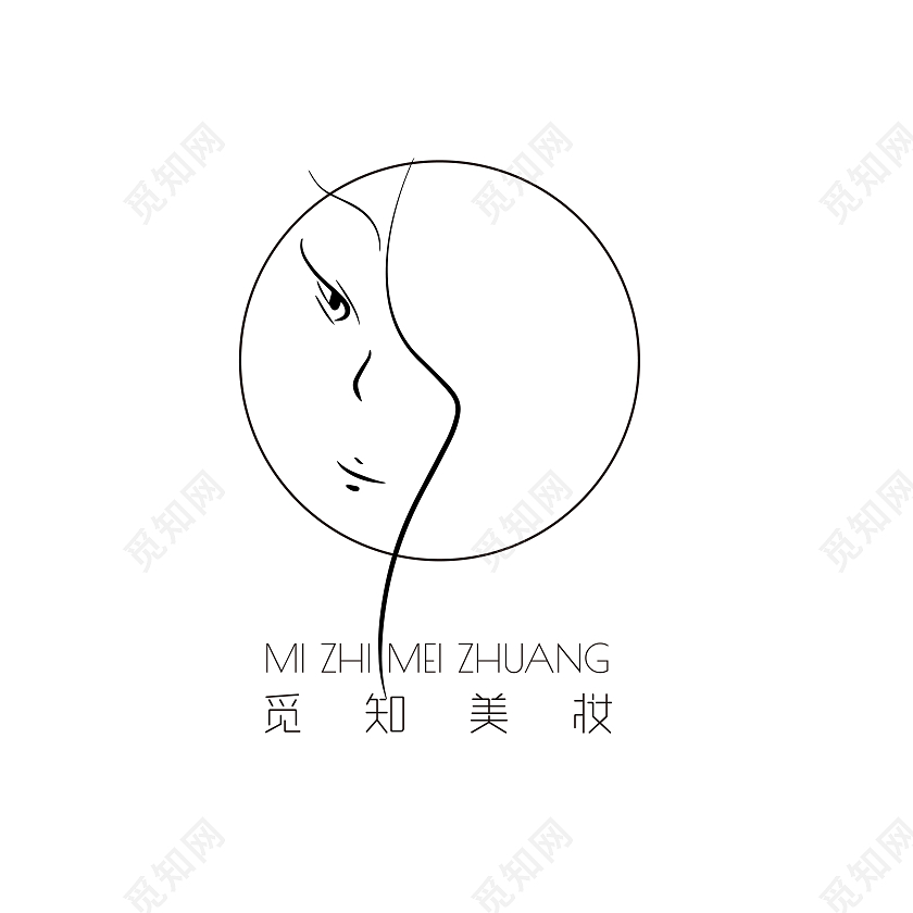 黑色 极简 觅知美妆 美妆logo logo