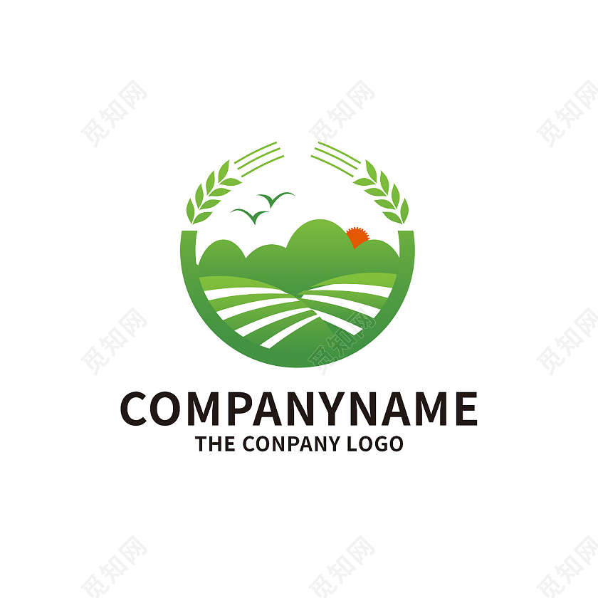 绿色卡通粮食标识logo设计公司logo设计粮食logo