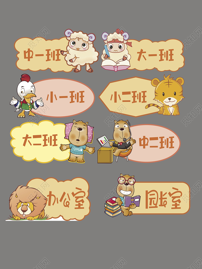幼儿园班级门牌卡通可爱的班级门牌幼儿园大小班班级手举牌