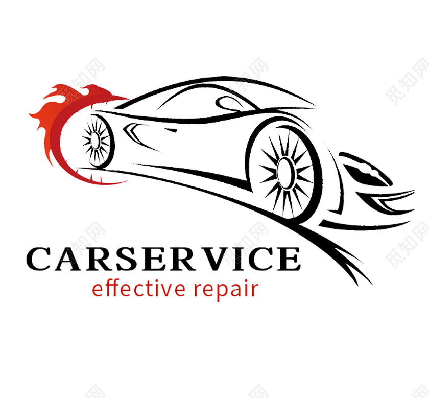 简约logo红色黑色双色logo模板矢量图汽车logo