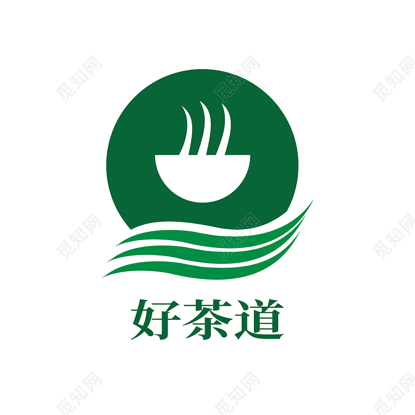 绿色商务茶叶行业茶庄logo标识设计茶叶logo