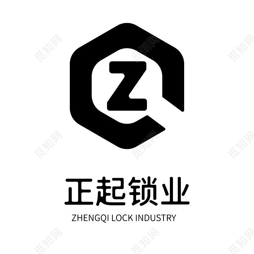 黑白 简约风 正起锁业 企业LOGO  LOGO系列企业logo