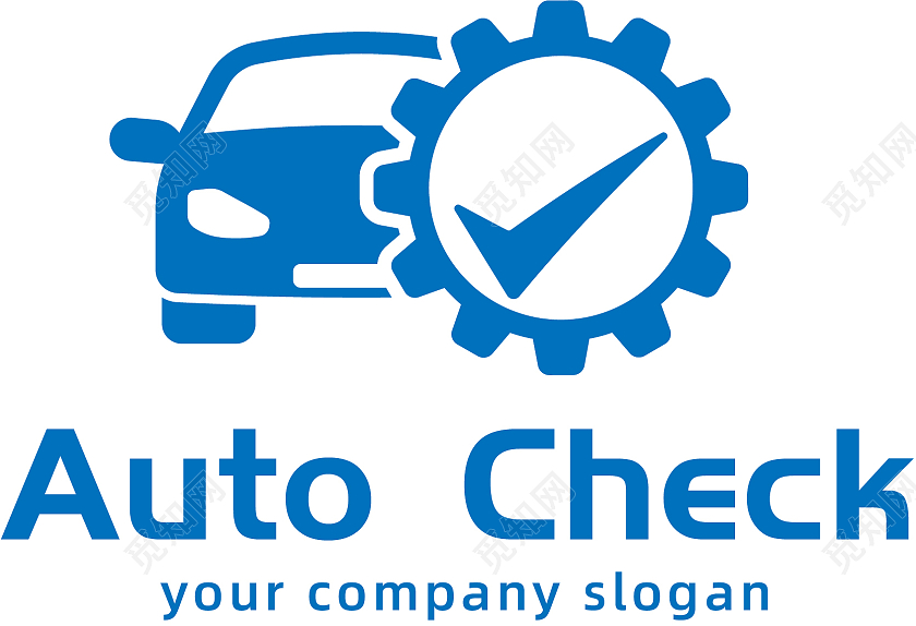 汽车logo蓝色汽车logo模板矢量图简约风格纯色