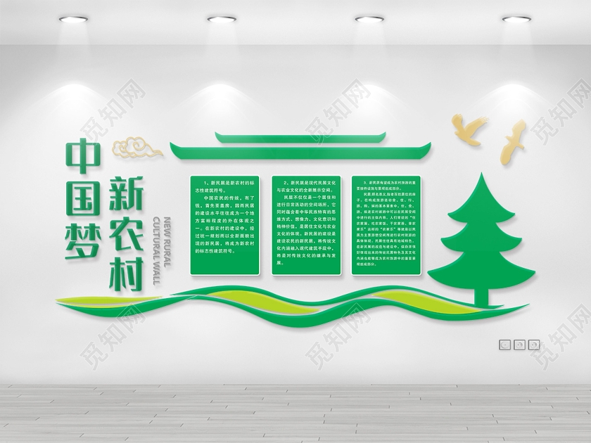 绿色乡村农业发展文化墙背景墙乡村卡通农业文化墙