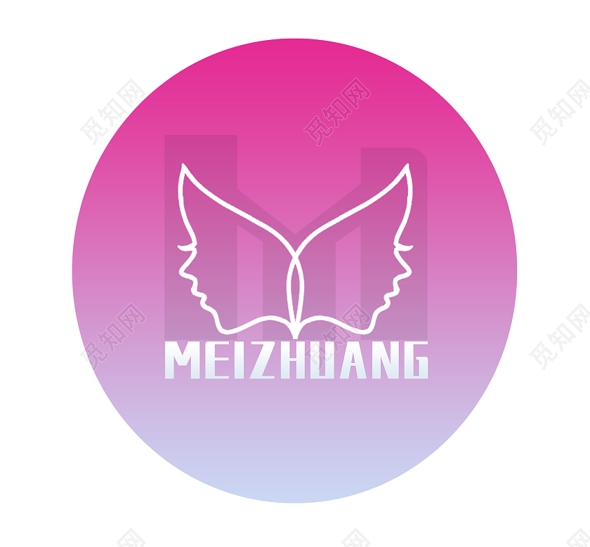 粉色 卡通 蝴蝶 美妆logologo设计