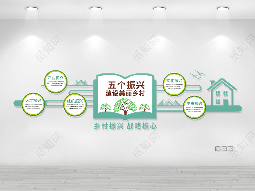 绿色产业生态文化五个振兴建设美丽乡村文化墙