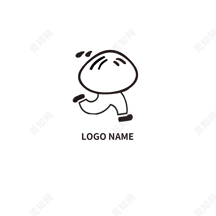 黑色标志白色背景logoname可爱有趣食品logo