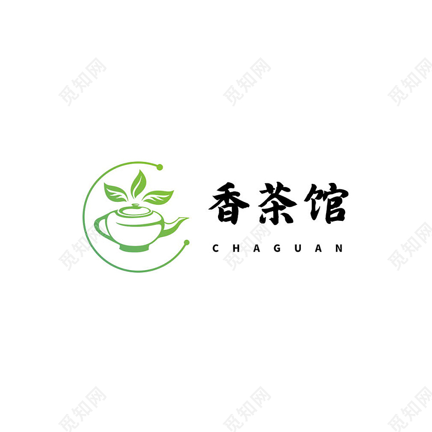 传统风格茶叶茶行标志茶叶logo茶壶模板设计