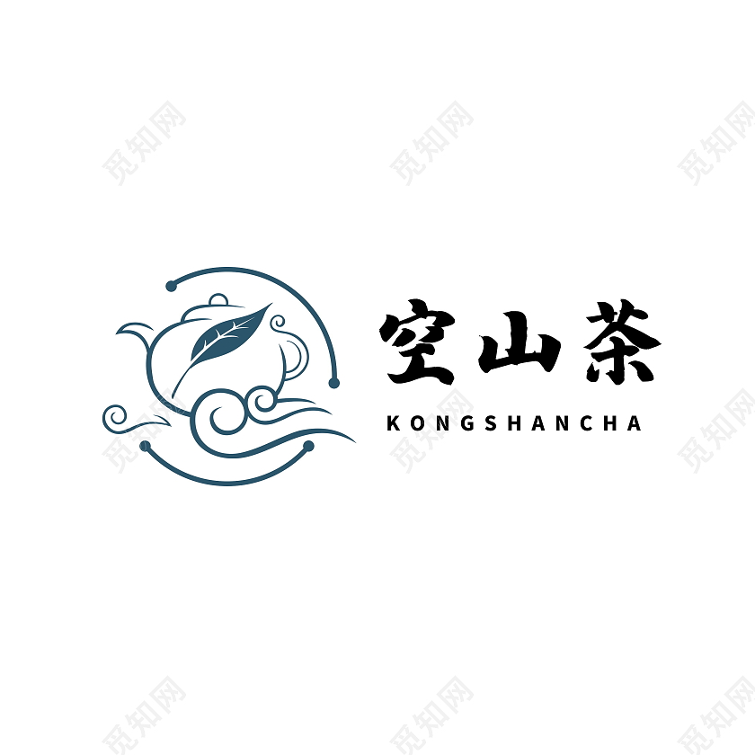 传统风格茶叶茶行标志茶叶logo茶壶模板设计