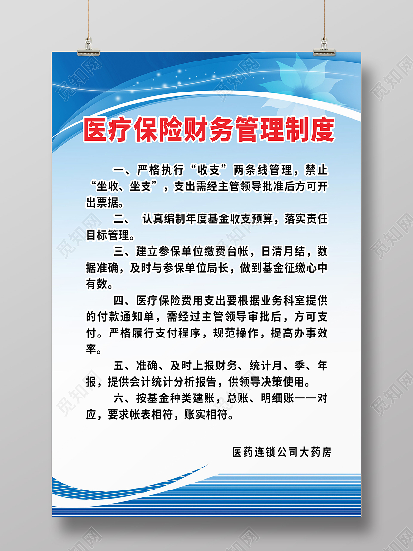蓝色社会医疗保险社保医保保险海报宣传