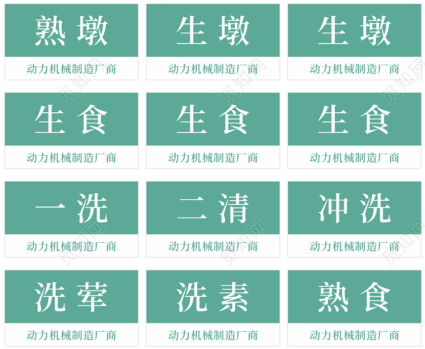 绿色厨房标识用具标识卫生标识安全标识标牌