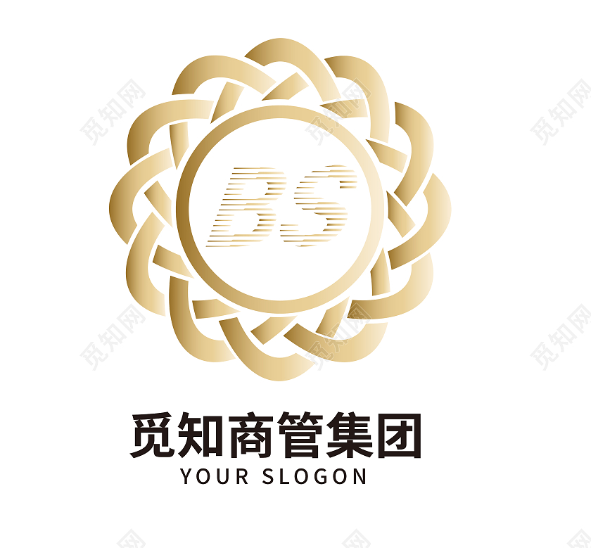 商业管理正式红色logo花环形式企业logo