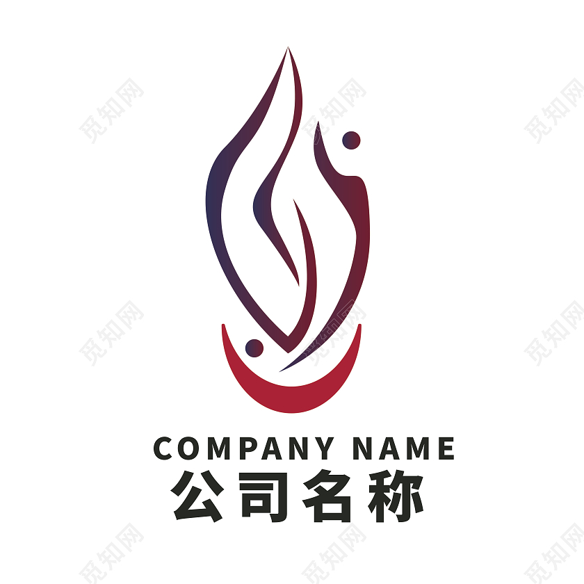 红色创意简洁嘴唇与花美妆的标志美妆logo