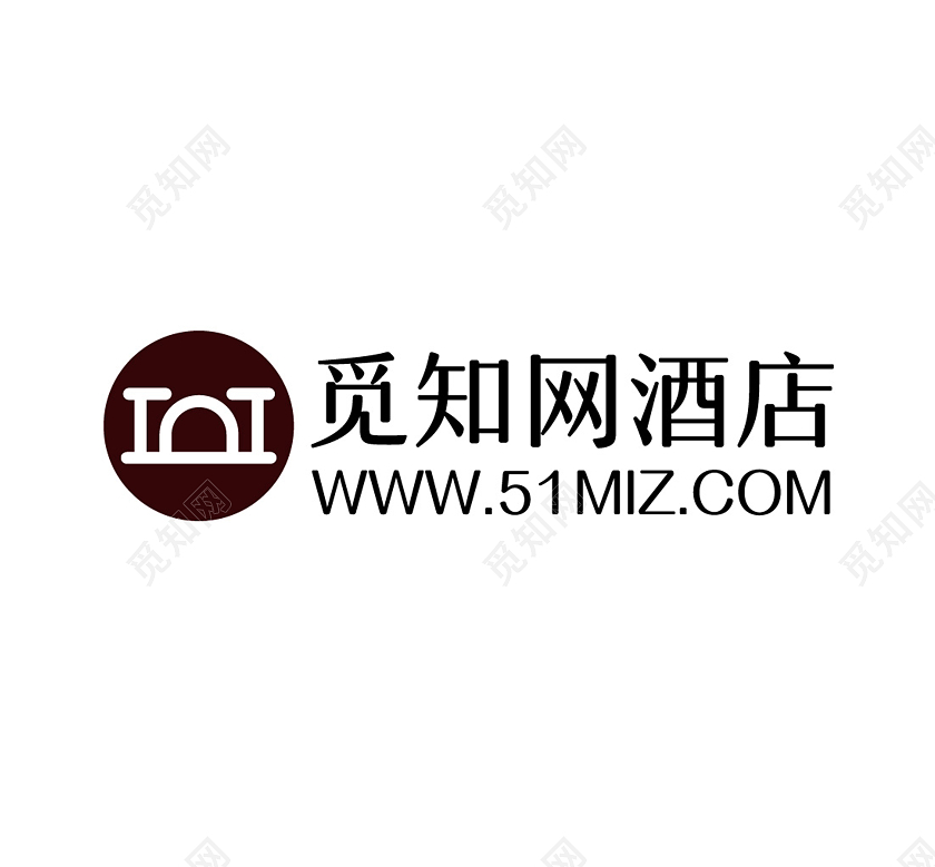 棕色几何商务风酒店文字LOGO设计酒店logo