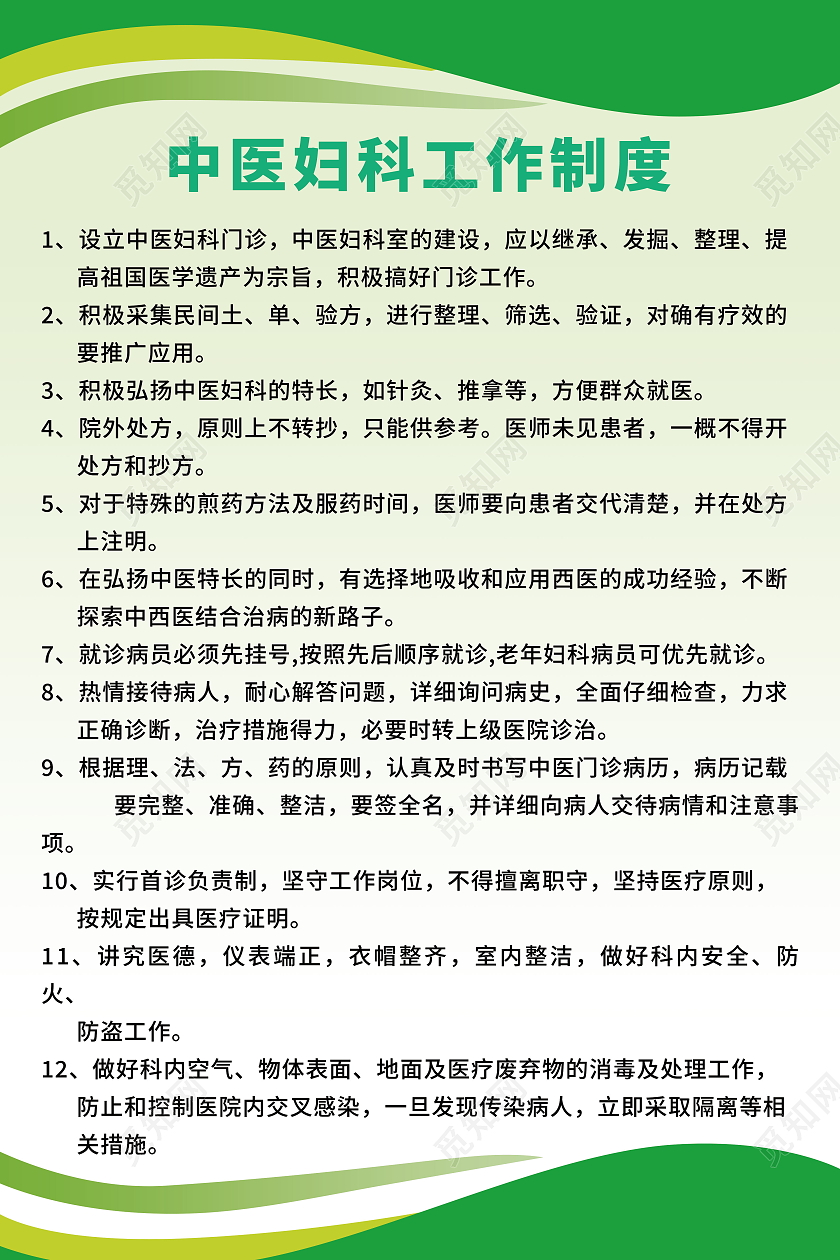 中医妇科工作制度关注女性健康模板设计