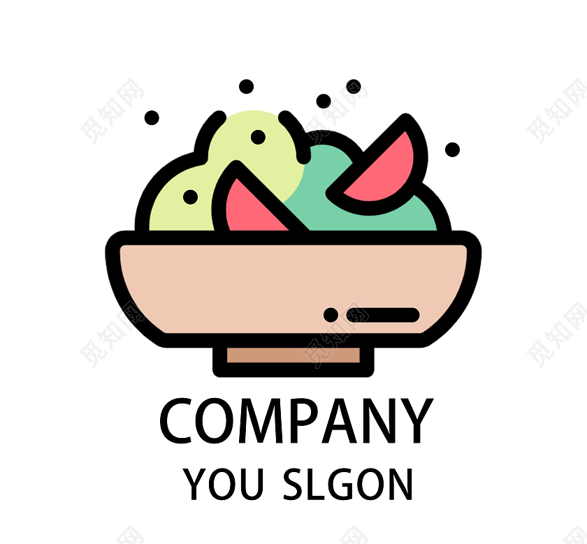 莫兰迪水果色矢量美食轻食logologo设计