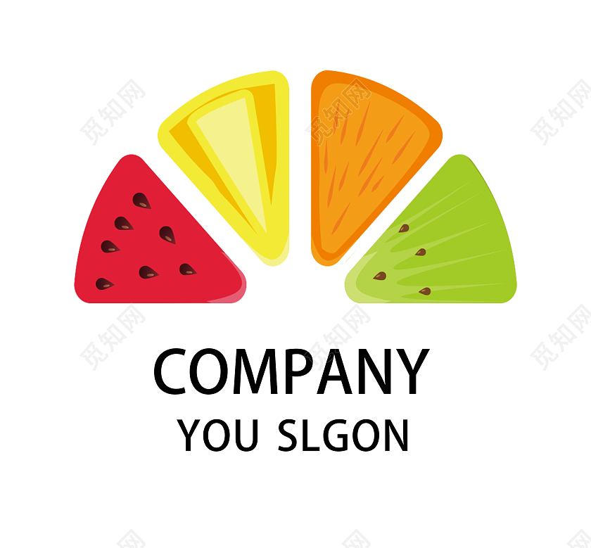 彩色卡通水果美食健身轻食logologo设计