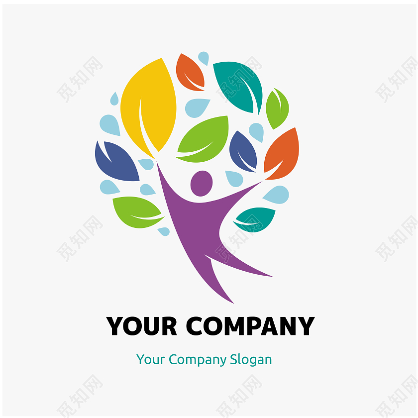 多色矢量科技儿童成长国际教育logo设计