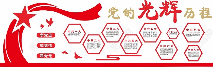 党建中国共产党光辉历程墙发展史党的光辉历程文化墙