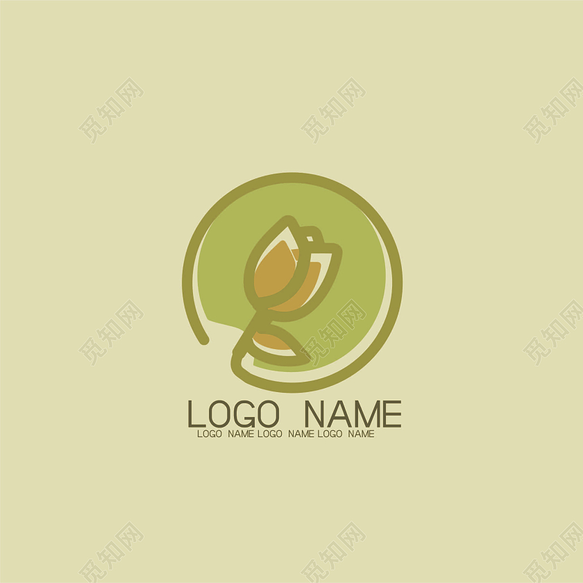 绿色卡通小清新花店店铺标识设计花朵元素设计logo设计