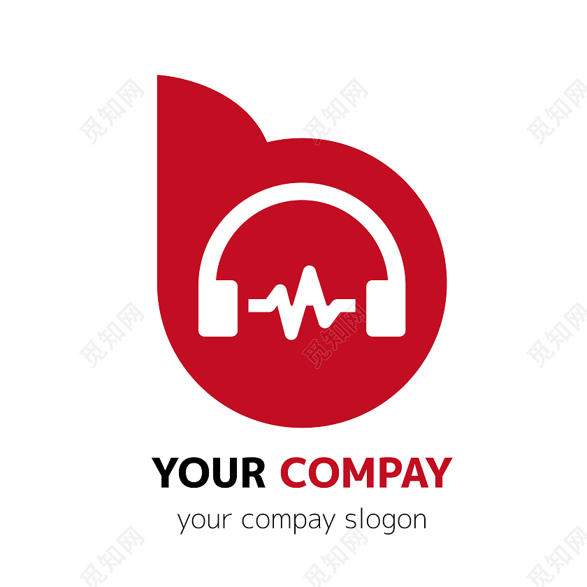 红色抽象艺术科技音乐时尚互联网logologo设计