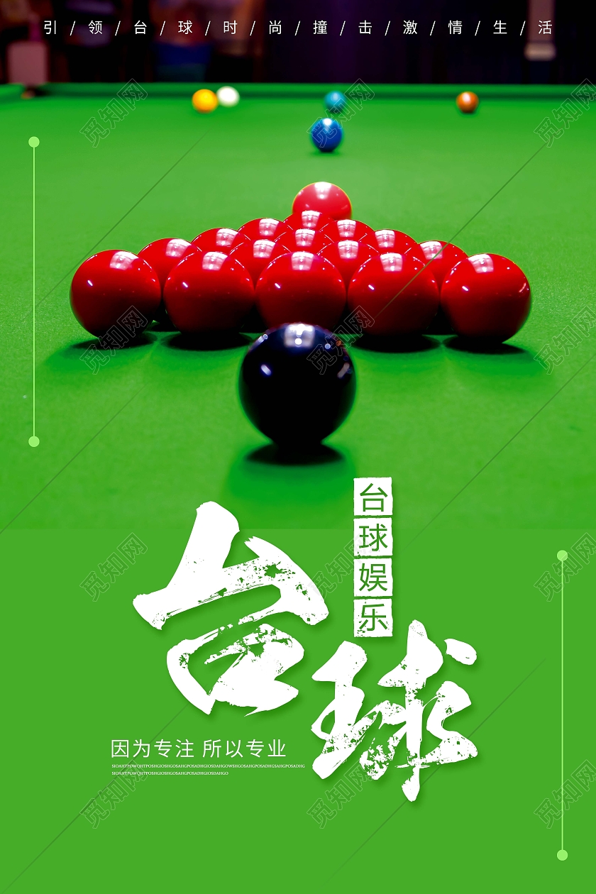 绿色台球娱乐以球会友台球海报展示台球海报展板