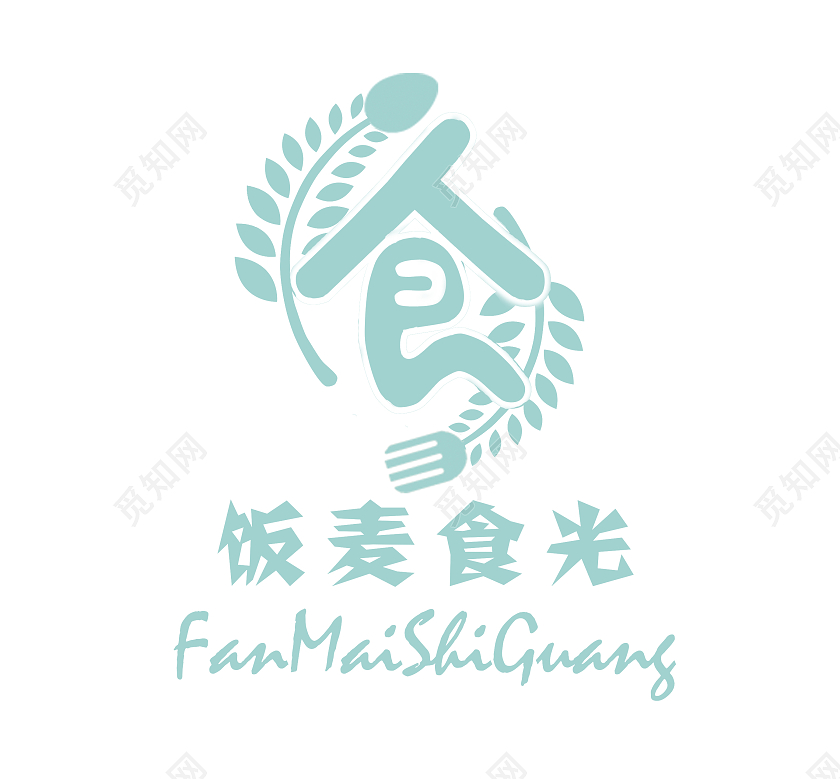 马卡龙蓝 小清新 餐厅logo食品logo