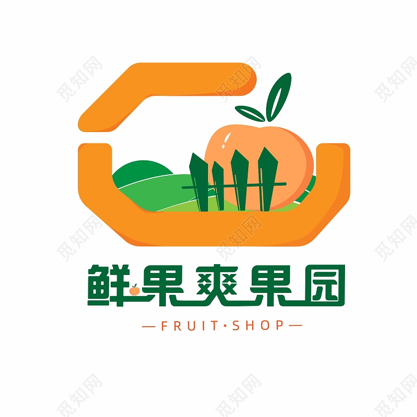 黄绿双色组合现代简约原创水果店logo设计食品logo