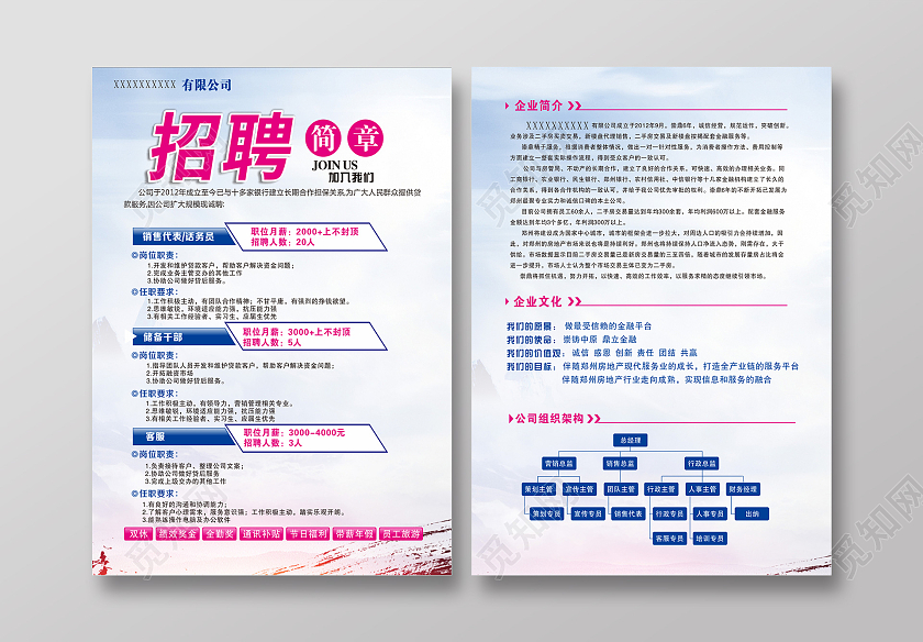 招工宣传单企业招聘招聘单页招工简章招聘海报招聘简章